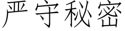 嚴守秘密 (仿宋矢量字庫)