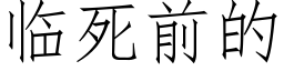 临死前的 (仿宋矢量字库)