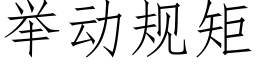 举动规矩 (仿宋矢量字库)