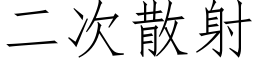 二次散射 (仿宋矢量字库)