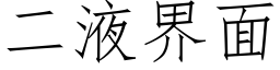 二液界面 (仿宋矢量字庫)