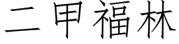 二甲福林 (仿宋矢量字庫)