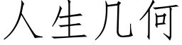 人生几何 (仿宋矢量字库)