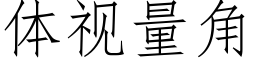 体视量角 (仿宋矢量字库)