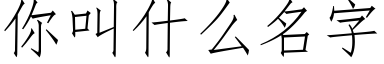 你叫什麼名字 (仿宋矢量字庫)