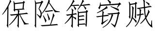 保險箱竊賊 (仿宋矢量字庫)