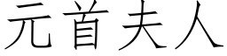 元首夫人 (仿宋矢量字庫)