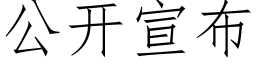 公开宣布 (仿宋矢量字库)