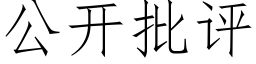 公开批评 (仿宋矢量字库)