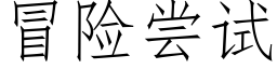 冒險嘗試 (仿宋矢量字庫)