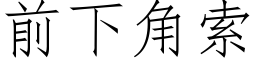 前下角索 (仿宋矢量字庫)