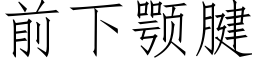 前下颚腱 (仿宋矢量字庫)