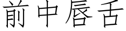 前中唇舌 (仿宋矢量字庫)