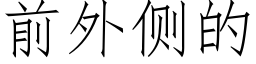 前外側的 (仿宋矢量字庫)