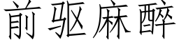 前驱麻醉 (仿宋矢量字库)