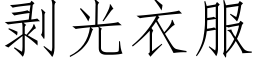 剥光衣服 (仿宋矢量字库)