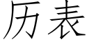 曆表 (仿宋矢量字庫)