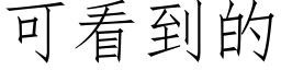 可看到的 (仿宋矢量字庫)