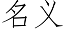 名義 (仿宋矢量字庫)