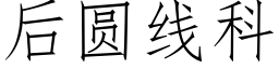 后圆线科 (仿宋矢量字库)