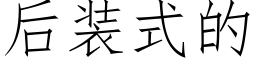 后装式的 (仿宋矢量字库)