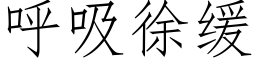 呼吸徐緩 (仿宋矢量字庫)