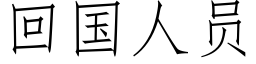 回国人员 (仿宋矢量字库)