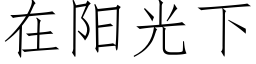 在陽光下 (仿宋矢量字庫)