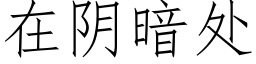 在陰暗處 (仿宋矢量字庫)