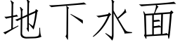 地下水面 (仿宋矢量字库)