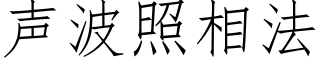 聲波照相法 (仿宋矢量字庫)