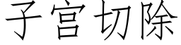 子宫切除 (仿宋矢量字库)