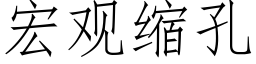 宏观缩孔 (仿宋矢量字库)