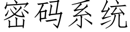 密碼系統 (仿宋矢量字庫)