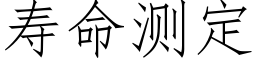 寿命测定 (仿宋矢量字库)