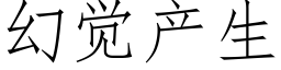 幻觉产生 (仿宋矢量字库)