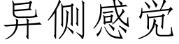 異側感覺 (仿宋矢量字庫)