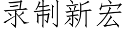 录制新宏 (仿宋矢量字库)