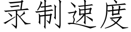 錄制速度 (仿宋矢量字庫)