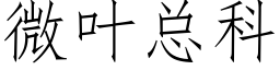 微葉總科 (仿宋矢量字庫)