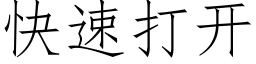 快速打開 (仿宋矢量字庫)