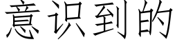 意識到的 (仿宋矢量字庫)