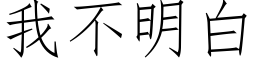 我不明白 (仿宋矢量字库)