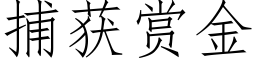 捕獲賞金 (仿宋矢量字庫)