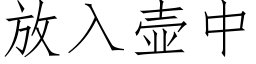 放入壶中 (仿宋矢量字库)