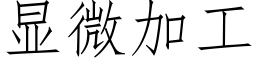 顯微加工 (仿宋矢量字庫)