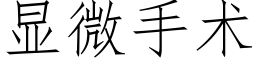 顯微手術 (仿宋矢量字庫)