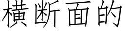 橫斷面的 (仿宋矢量字庫)