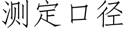 测定口径 (仿宋矢量字库)