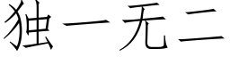 獨一無二 (仿宋矢量字庫)